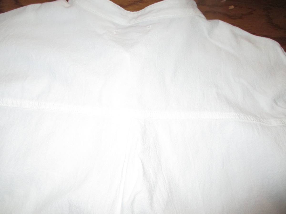 Blucielo ブルチェーロ 白 ノーカラー 襟なし 長袖ブラウス 綿100％ ホワイト レディース 女性 Fサイズ フリーサイズ Mサイズ_画像8