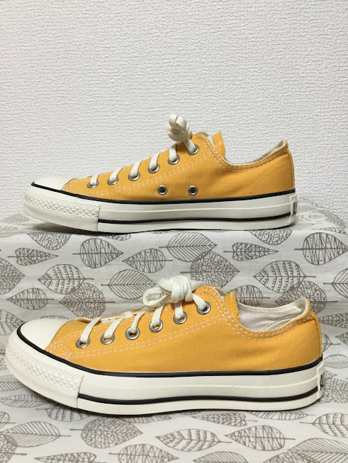 ◆美品 送料込 23.5 コンバース CONVERSE スニーカー 橙 02 0212_画像2