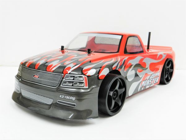  super-discount * has painted final product * full set . Japan nationwide free shipping * turbo with function 2.4GHz 1/10 drift radio controlled car Chevrolet C1500 type red 