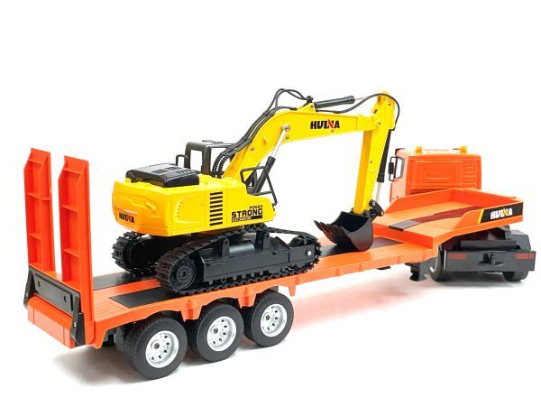  super BIG size! total length 715mm 2.4GHz 1/24 scale large heavy equipment forwarding trailer & power shovel radio-controller set * safety loader 