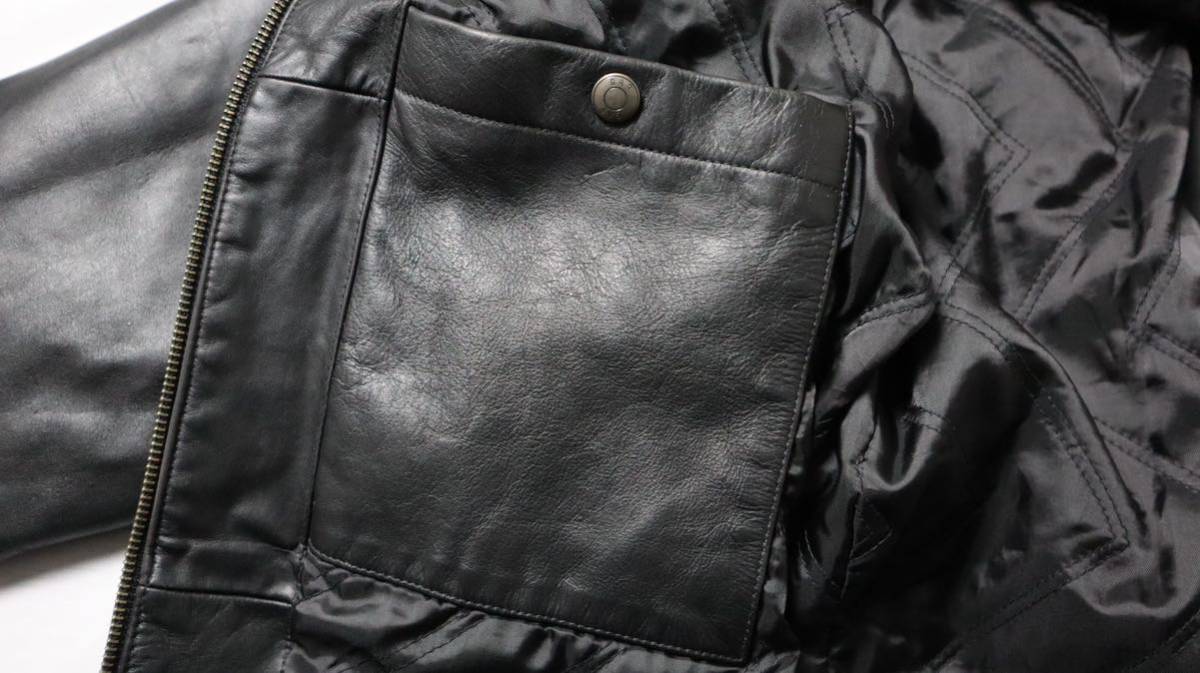 OLD GAP 90s LEATHER SINGLE RIDERES JACKET 776019-01 オールドギャップ 90年代 レザー シングルライダースジャケット アウター 本革 黒_画像7