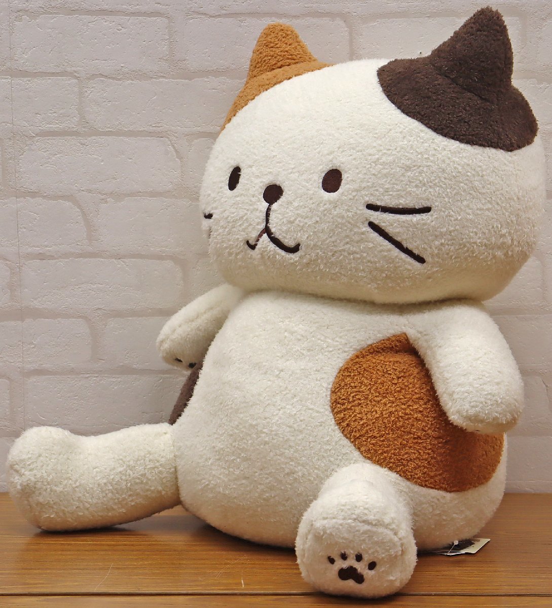 L◎中古品◎『Fuku Fuku Nyanko ぽわぽわBIG抱きぐるみ 3個セット』 ミケランジェロ/チャチャ丸/ハッチ HAPiNS/ハピンズ タグ付き_画像2