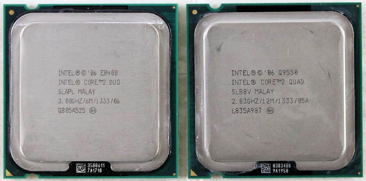 P♪ジャンク品♪CPU 2枚 『Core2 Duo (E8400/3.0GHz) / Core2 Quad (Q9550/2.83GHz)』 Intel LGA775ソケット用CPU ※本体のみ/動作未確認_画像1