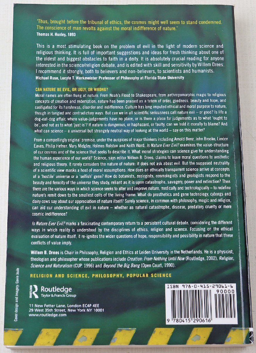 P◎中古品◎書籍『Is Nature Ever Evil? Religion, Science and Value』 著:ウィレム・B・ドレース 洋書 Routledge 本体のみ_画像2