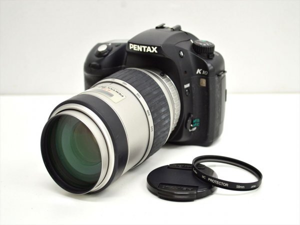 KM541●現状品●PENTAX ペンタックス K10D　デジタル一眼レフカメラ　1:4.5-5.6　80-320mm レンズ　動作未確認/ジャンク_画像1