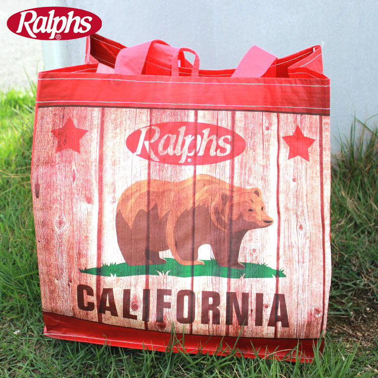 エコバッグ ショッピングバッグ 軽量 トートバッグ Ralph's ラルフス グローサリー カリフォルニア ベア ウッド Cali_画像1