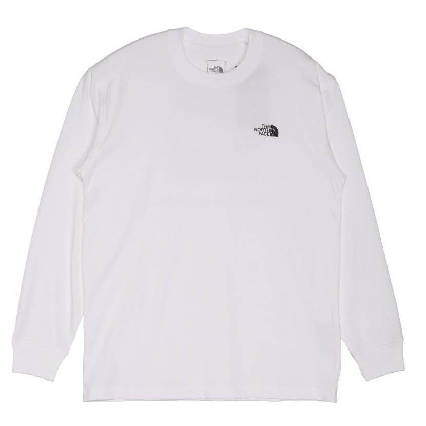 ★新品 6380円（L）THE NORTH FACE ザ ノース フェイス 長袖 ロングスリーブ 白 Back Square Logo Tee NT82333★☆_画像2