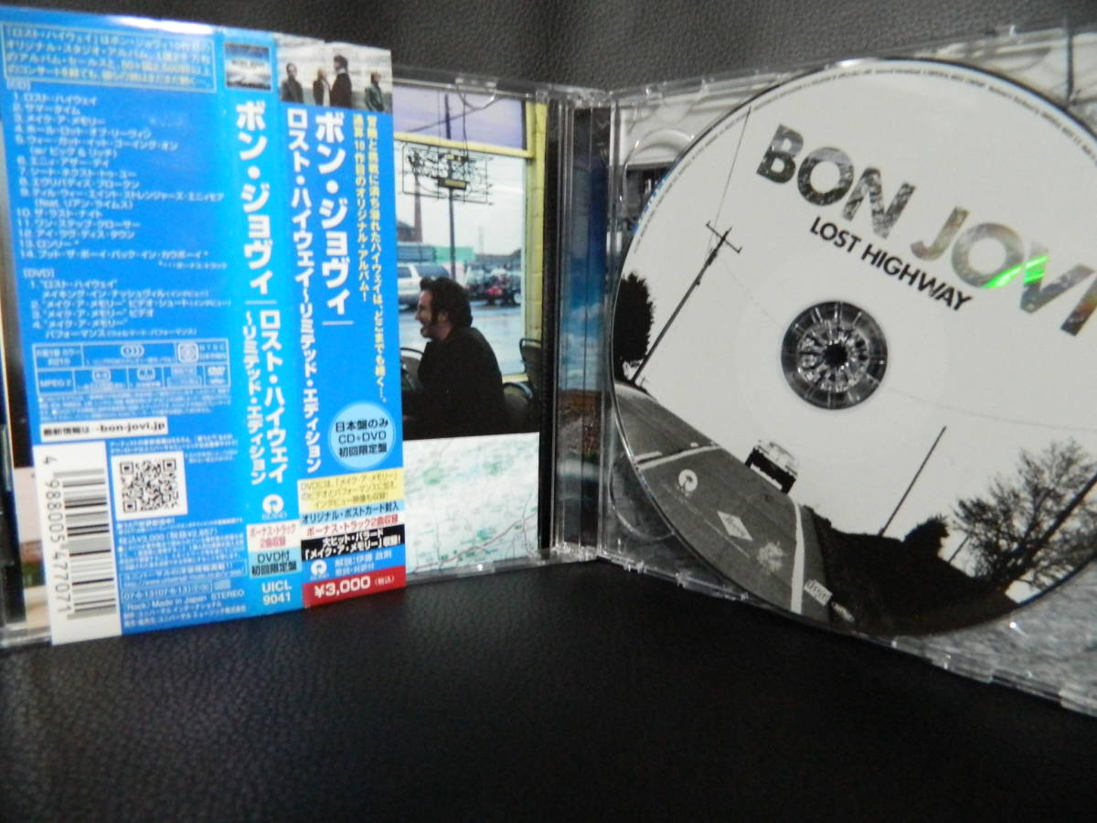 (7)　 BON JOVI　　/　 LOST HIGHWAY　　　 日本盤　 　 DVD付　ジャケ、日本語解説 経年の汚れあり_画像2
