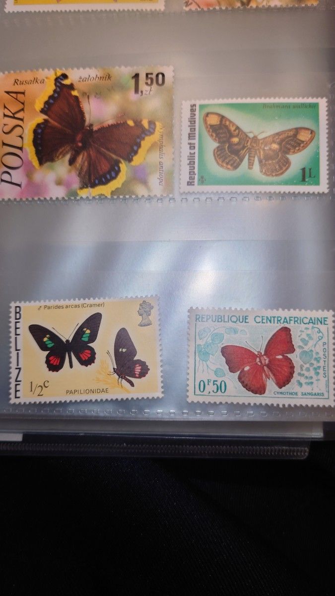 難あり　蝶の切手　チョウ　バタフライ　昔の切手　使用済み切手　消印付き切手　古切手　20枚