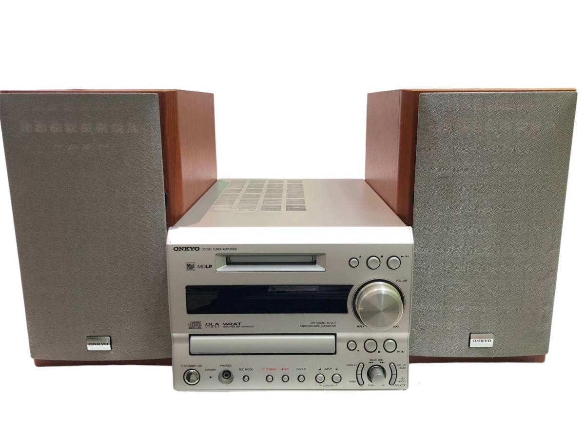 【F282AY】ONKYO オンキョー CDMDコンポ FR-X7A スピーカー D-SX7A CD MD コンポ スピーカー 現状品_画像1