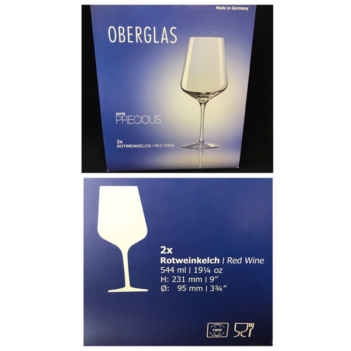 ●送料無料 未使用品 OBERGLAS オバーグラス BERTRAND ジェラール ベルトラン ペア ワイングラス 544ml/赤ワイン グラス 2客 セットの画像8