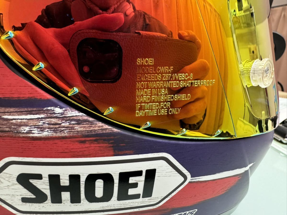 新古品　SHOEI マルケス アメリカ X-Fourteen L レプリカ　レディース メンズ　ミラーシールド　アウトレット_画像7