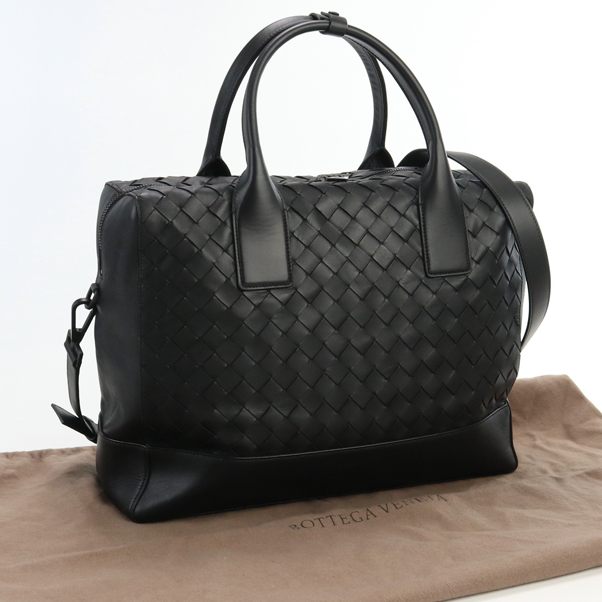 【限定P5倍】中古良品ボッテガヴェネタBOTTEGA VENETA イントレチャート 2WAYビジネスバッグ 609206 VCPQ1 8984 ブラック ランク：A us-2