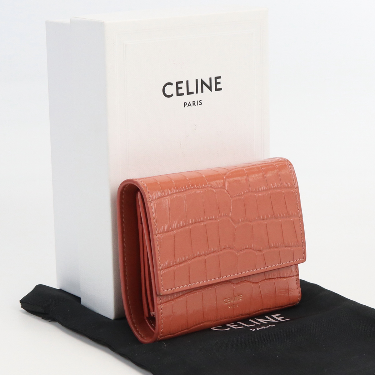 【限定P5倍】中古良品セリーヌCELINE 三つ折り財布 ブランド レザー ランク：A us-2 レディース