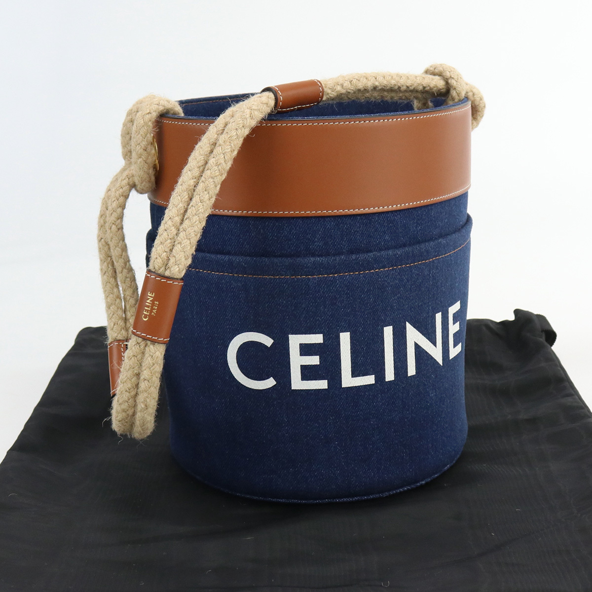 中古・未使用セリーヌCELINE バケットバッグ ハンドバッグ デニム ブランド 19627 2DJD ランク：S us-1 レディース