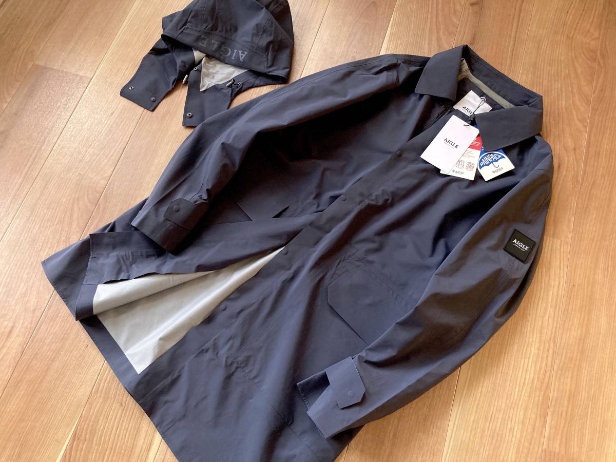 AIGLE Aigle / XL / 2way waterproof * waterproof lai DIN g coat / dark navy / all season hood coat 