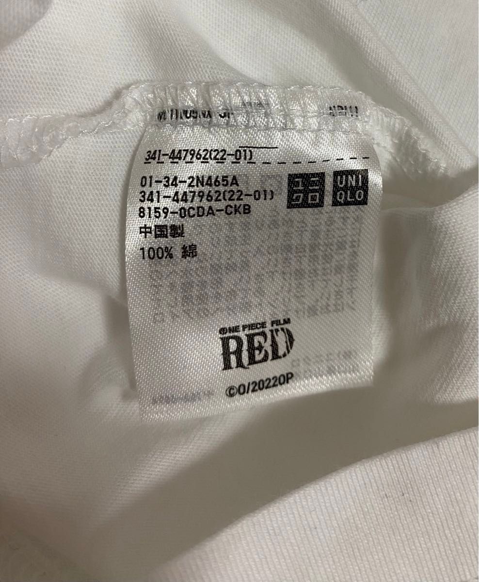 新品未使用　UNIQLO ユニクロ　ONE PIECE FILM RED Tシャツ　M メンズ　ホワイト　UT 週間少年ジャンプ