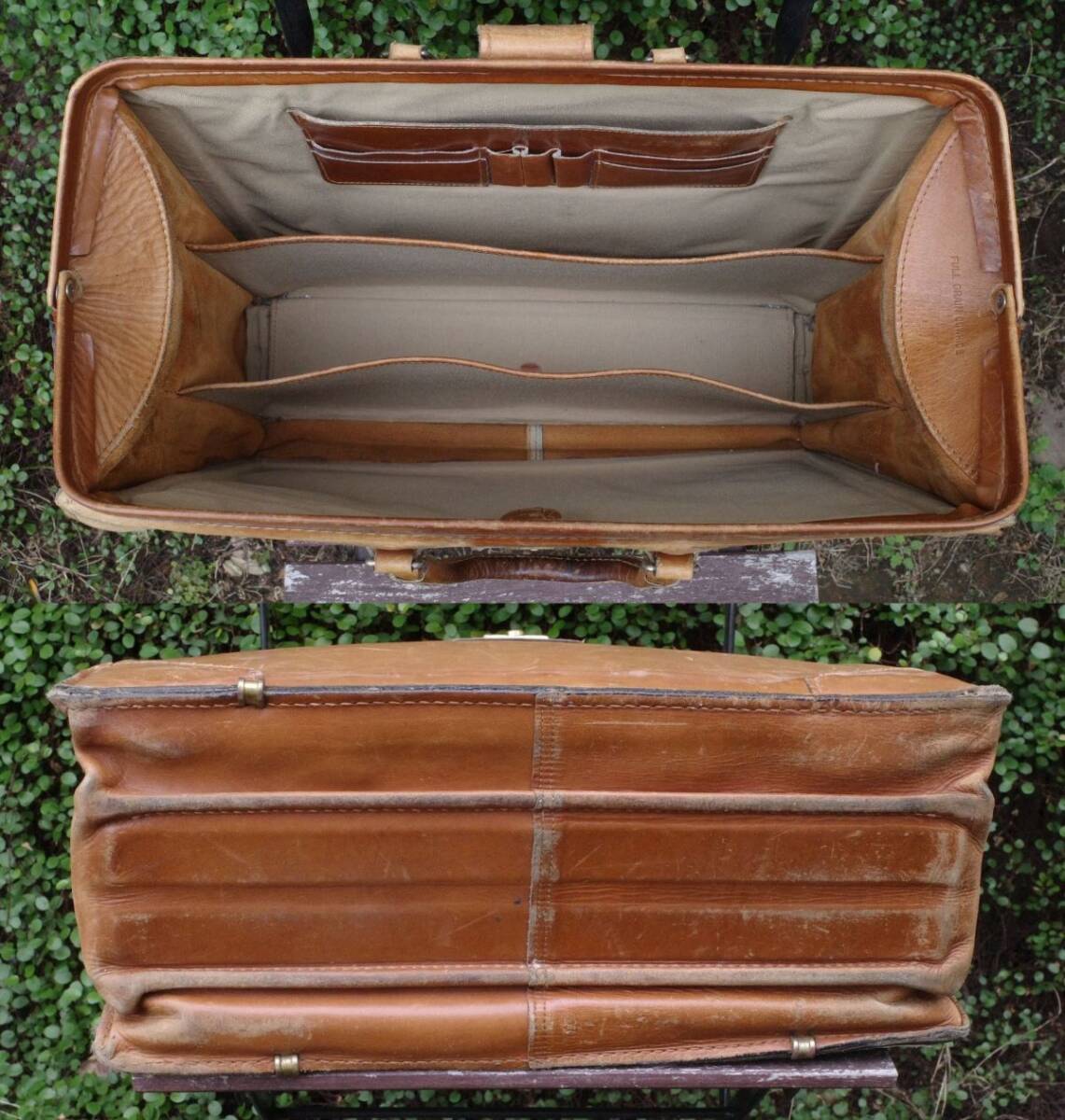Schlesinger Bros. Vtg.サドルレザー・ダレスバッグ Wハンドル Schlesinger Bros. Vtg.サドルレザー・ダレスバッグ Wハンドル