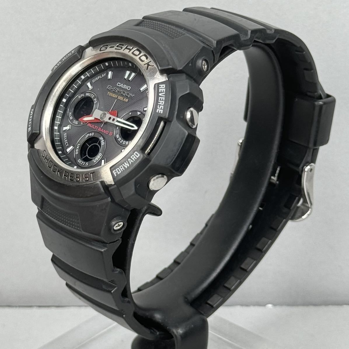 美品 G-SHOCK AWG-101-1AJF タフソーラー 電波受信 電波ソーラー マルチバンド5 アナログ/デジタル コンビ アナデジ ブラック 反転液晶_画像7