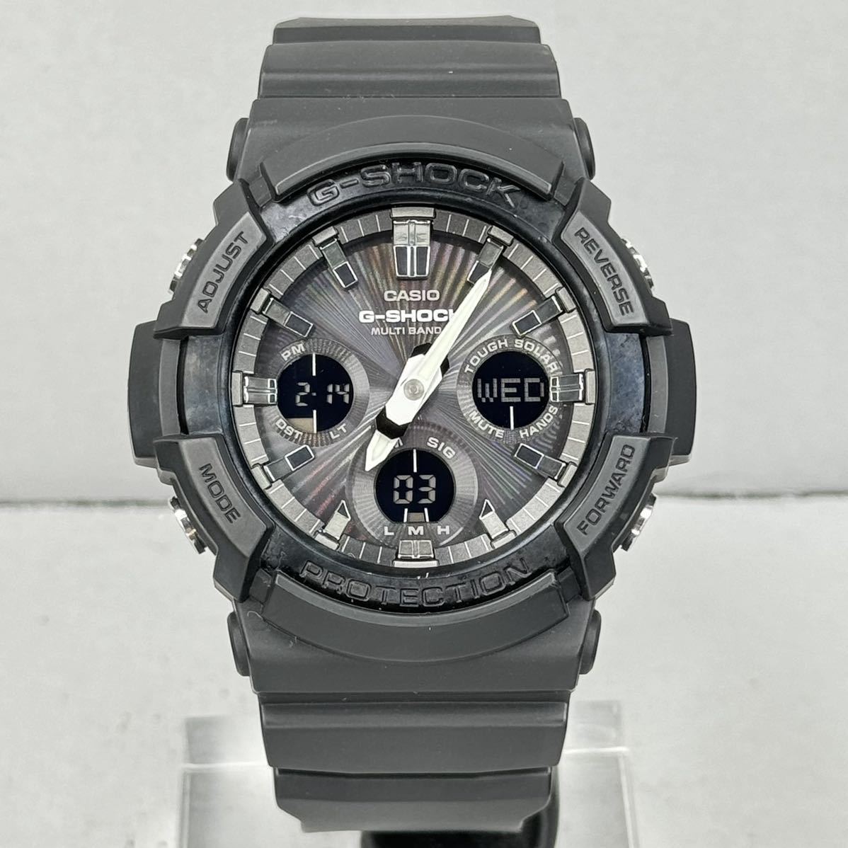 美品 G-SHOCK GAW-100B-1AJF タフソーラー 電波受信 電波ソーラー マルチバンド6 アナログ/デジタルコンビ アナデジ ブラック 反転液晶_画像5