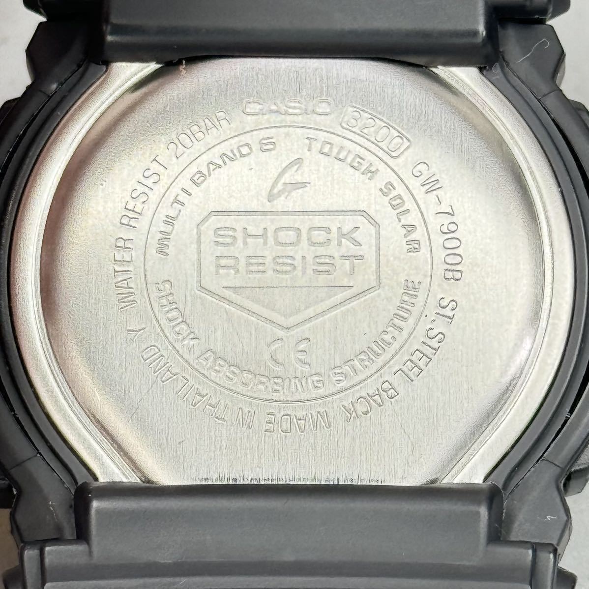 美品 箱説タグ付G-SHOCK GW-7900B-1 タフソーラー 電波受信 電波ソーラー マルチバンド6 ブラック 反転液晶 タイドグラフ/ムーンデータ_画像8