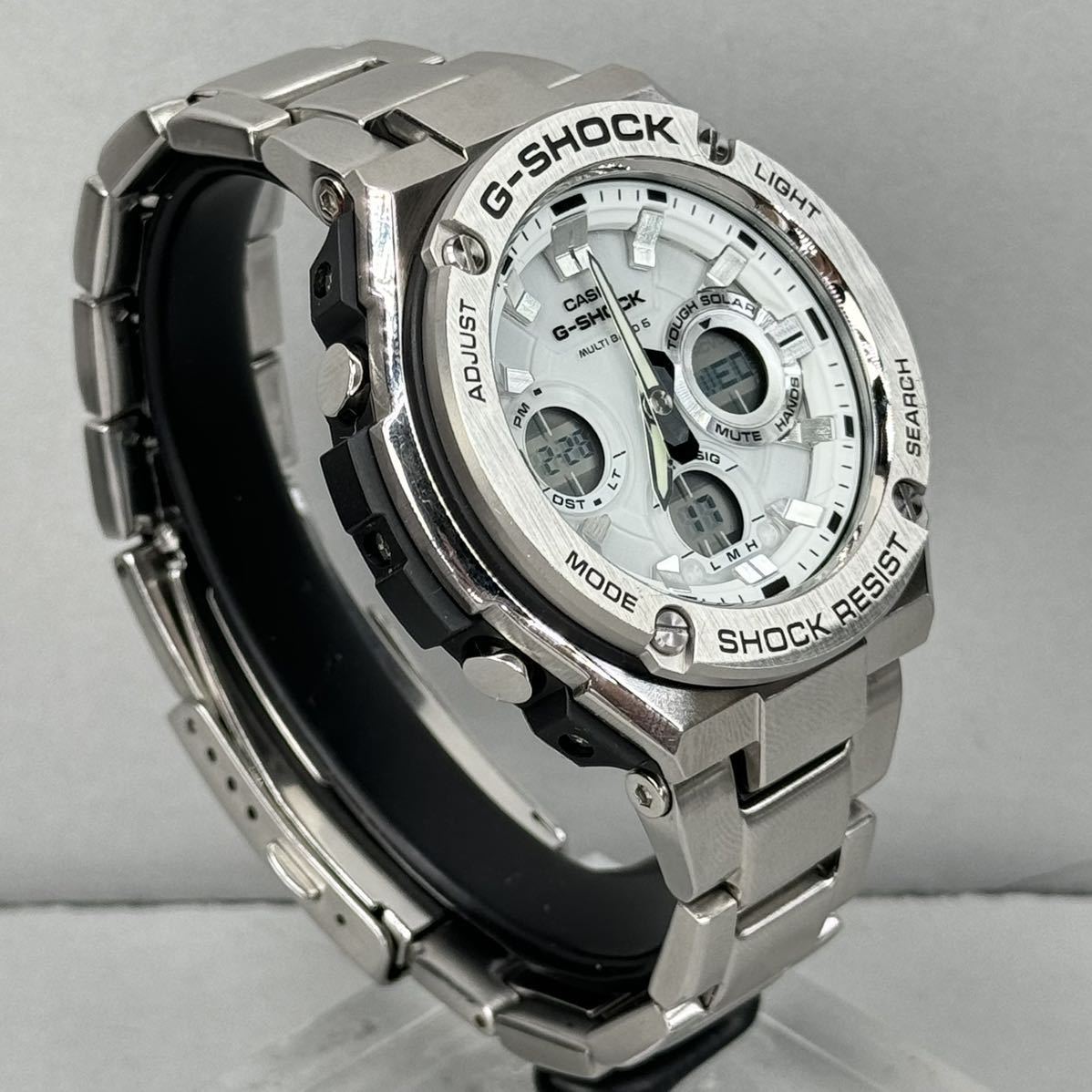 未使用同様 極美品 G-SHOCK GST-W110D-7AJF Gスチール/G-STEELタフソーラー 電波受信 電波ソーラー マルチバンド6 メタルバンド ホワイト_画像6