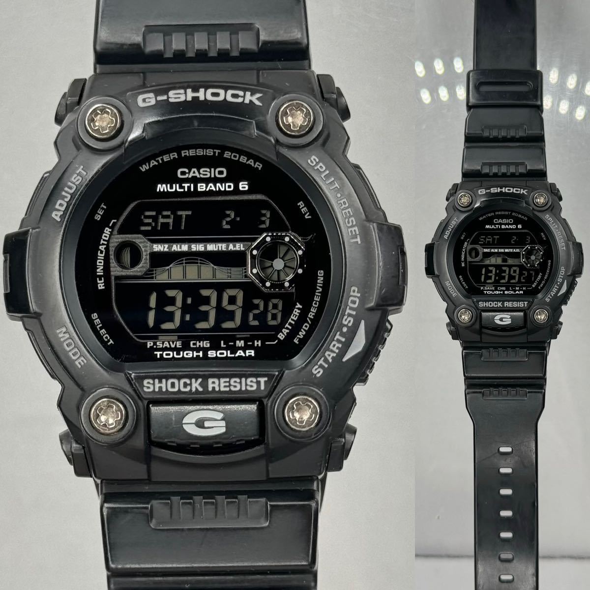 美品 G-SHOCK GW-7900B-1JF タフソーラー 電波受信 電波ソーラー マルチバンド6 ブラック 反転液晶 タイドグラフ/ムーンデータ 月齢表示_画像3