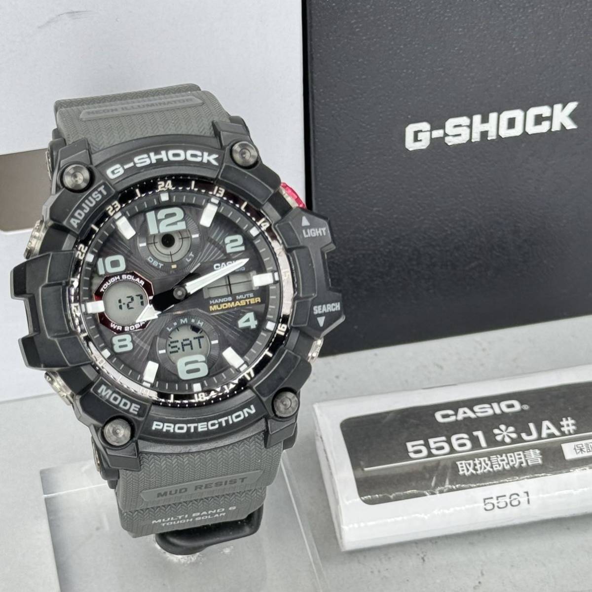 美品 G-SHOCK GWG-100-1A8JF MUDMASTERマッドマスター タフソーラー 電波受信 電波ソーラー マルチバンド6 ブラック グレー アナデジ_画像2