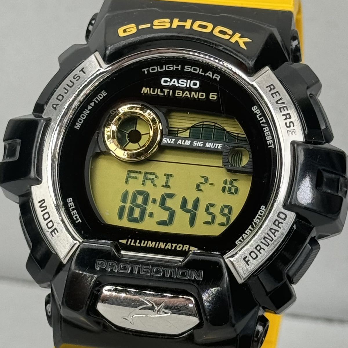 良品 G-SHOCK GWX-8901K-1JRイルカクジラ イルクジ タフソーラー電波受信 電波ソーラー マルチバンド6 タイドグラフ ブラック イエロー_画像1