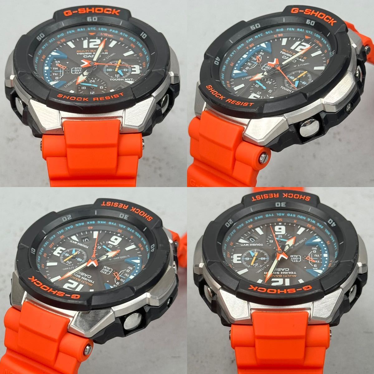 極美品 G-SHOCK GW-3000M-4AJF グラビティマスター スカイコックピット タフソーラー 電波受信 電波ソーラー マルチバンド6 オレンジバンド_画像4