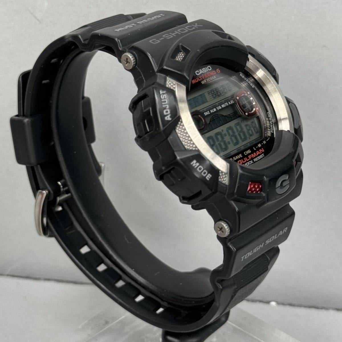 美品 G-SHOCK GW-9110-1JF GULFMAN/ガルフマン タフソーラー 電波受信 電波ソーラー マルチバンド6 チタンパーツ ブラック タイドグラフ_画像6