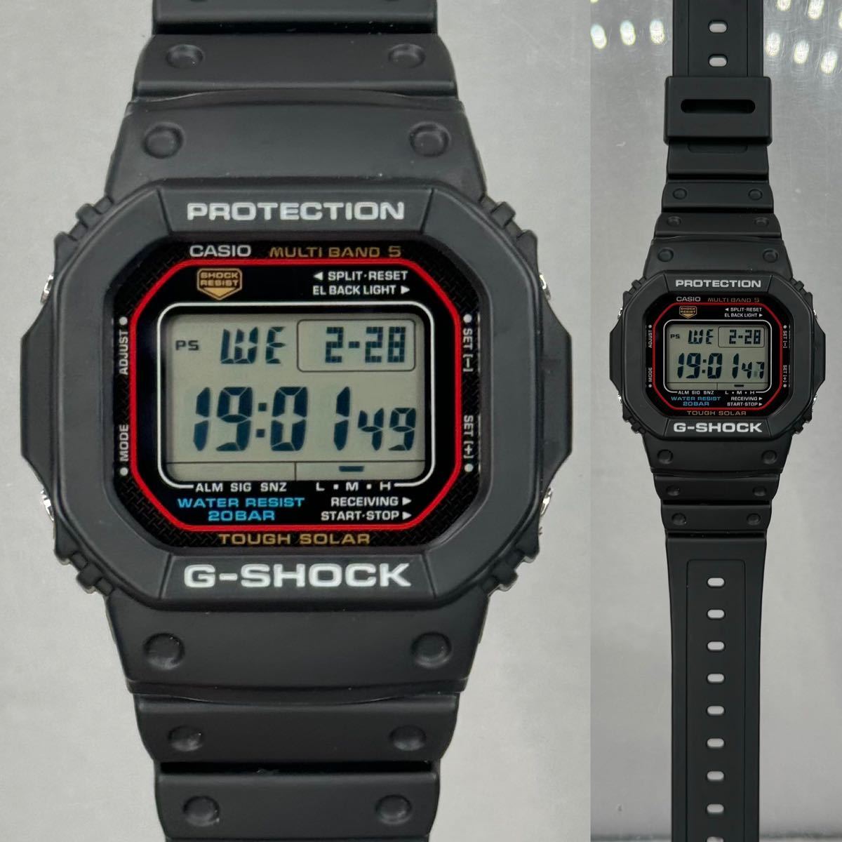 未使用同様 極美品CASIO G-SHOCK GW-M5600-1JF タフソーラー 電波受信 電波ソーラー マルチバンド5 スクウェア ブラック スピード オリジン_画像3