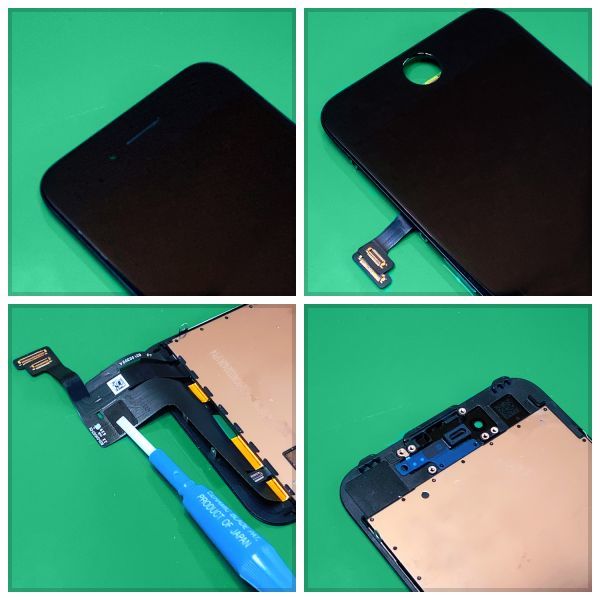 iPhone7 純正再生品 フロントパネル 黒 純正液晶 自社再生 業者 LCD 交換 リペア 画面割れ iphone 修理 ガラス割れ 防水テープ タッチ_画像2