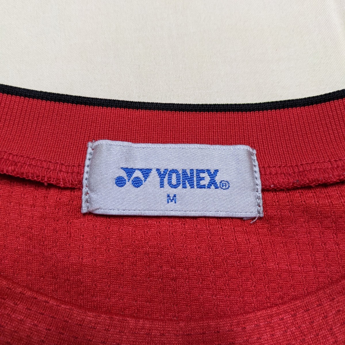 ☆AB15 YONEX ヨネックス メンズ M 半袖 Tシャツ カットソー 赤 薄手 スポーツ ウェア トレーニング テニス_画像6