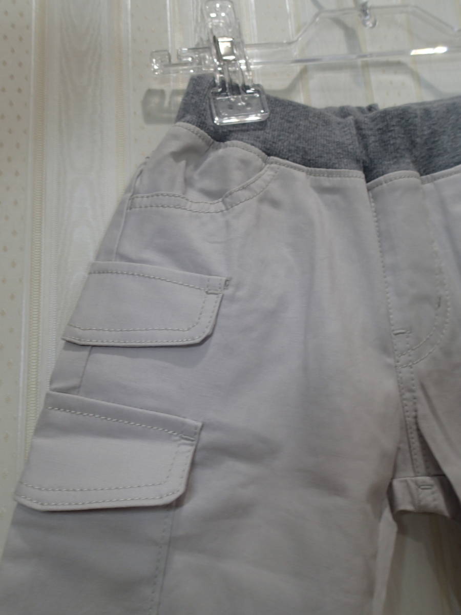 * Bebe /bebe 100.* for boy shorts ( light gray )/ length of the legs 20./ waist part rubber (.... gray )/ pocket equipped s922