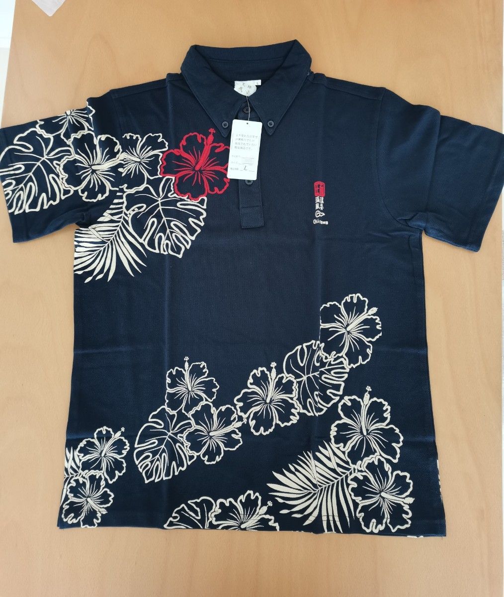 沖縄かりゆしポロシャツ-70％オフ Sサイズ 新品、送料無料