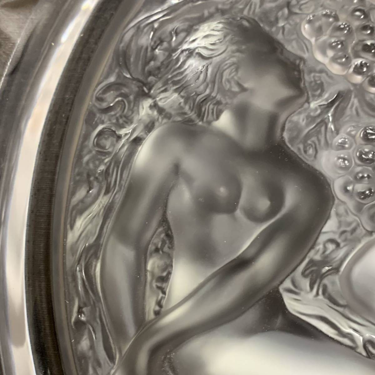 レア LALIQUE ラリック クリスタル ガラス コートドール プレート 大皿 40cm 定価50万円 コレクション インテリア 送料無料_画像2