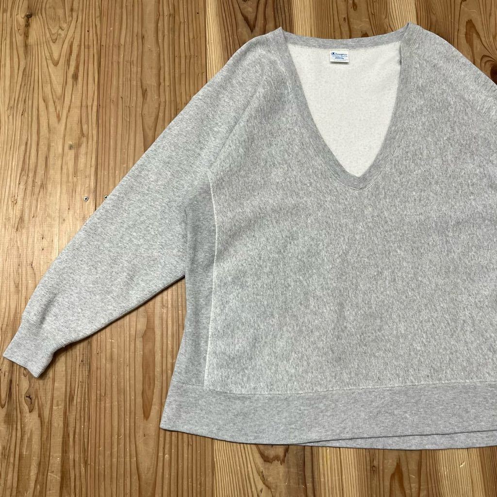 Champion チャンピオン Ray beams 別注 REVERSE WEAVE リバースウィーブ sweat スウェット 青タグ Vネック レディース サイズM 玉mc2564_画像4