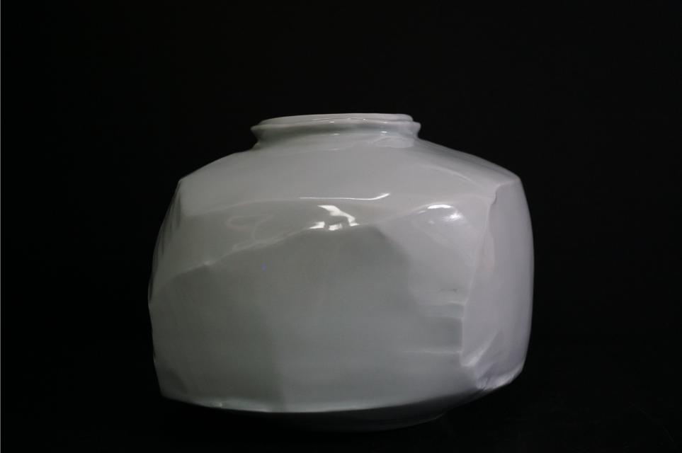 E1891 韓国人間国宝 申相浩 1991年本人大型作 白磁 [孤] 壷 花瓶 共箱 作品集付_画像4