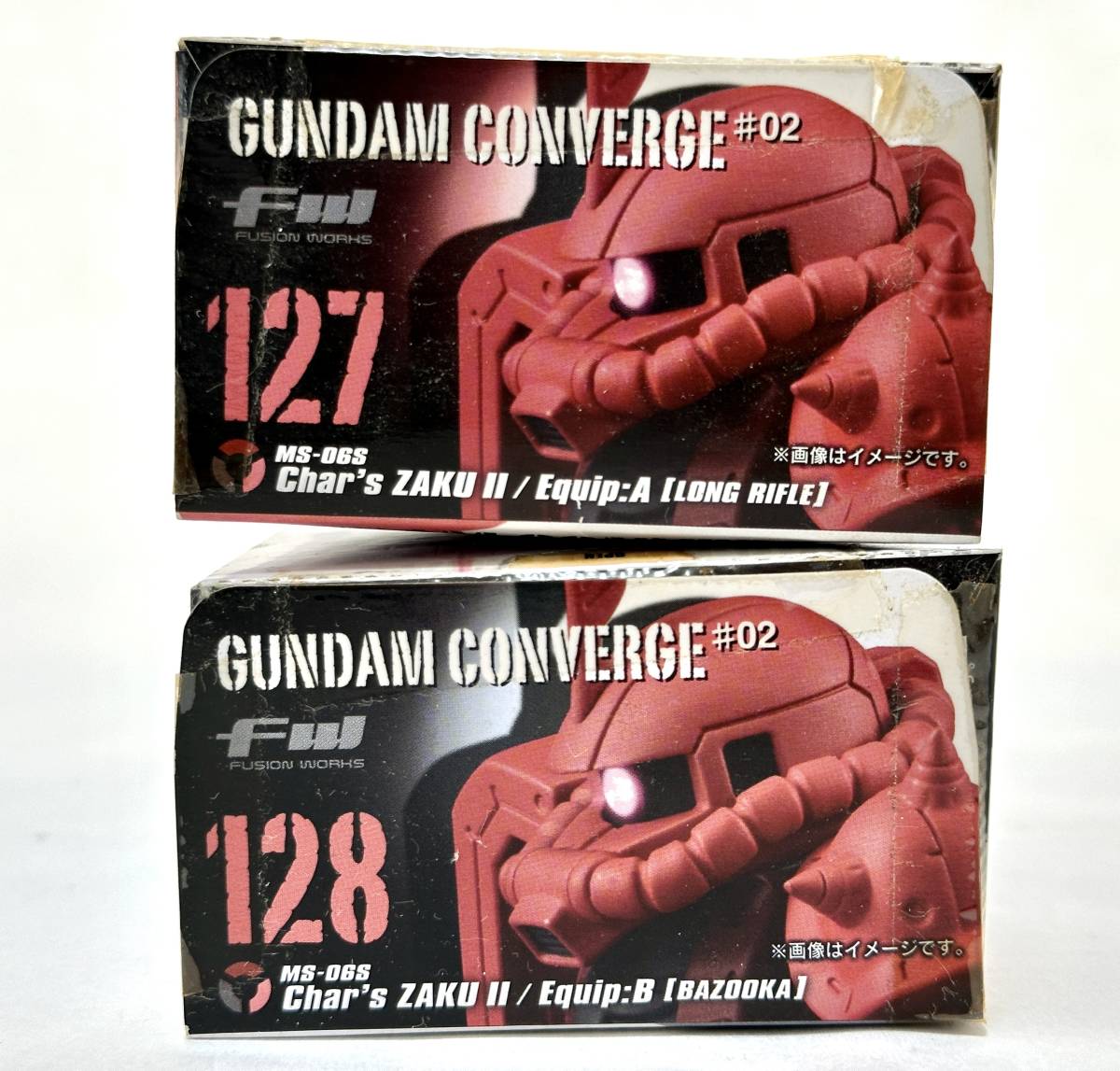 未開封GUNDAM CONVERGE127・128 セット ガンダムコンバージ 127　オリジン版シャア専用ザクIIA装備 128 オリジン版シャア専用ザクII B装備_画像2