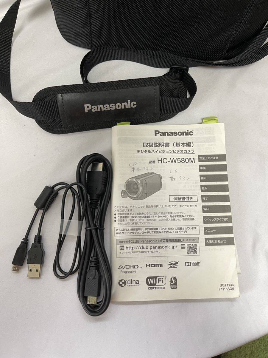 1円〜美品 Panasonic 2017年製 HC-W580M デジタルハイビジョンビデオカメラ FULL HD ブラウン 付属品付き VW-ACT380 通電確認済み_画像7