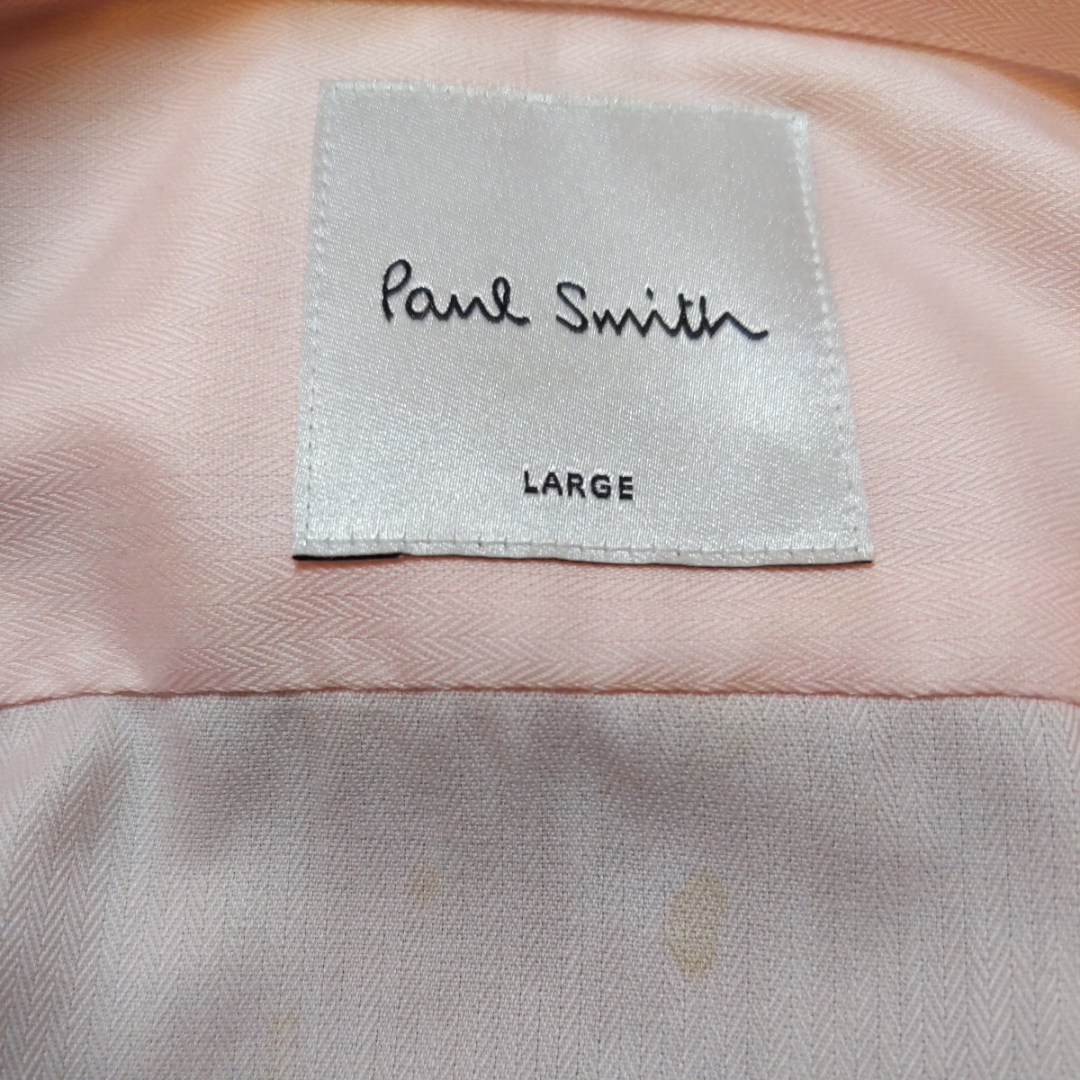 未使用■ポールスミス■ドレスシャツ ■L■定価29700円■ピンク■_薄い汚れがあります。