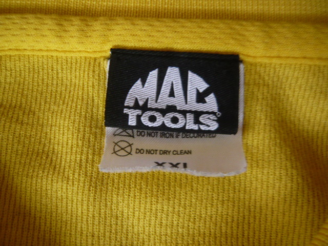 *MAC TOOLS* Mac tool * стандартный товар * рубашка-поло * короткий рукав *XXL размер * передний и задний (до и после) Logo принт * желтый * не использовался *