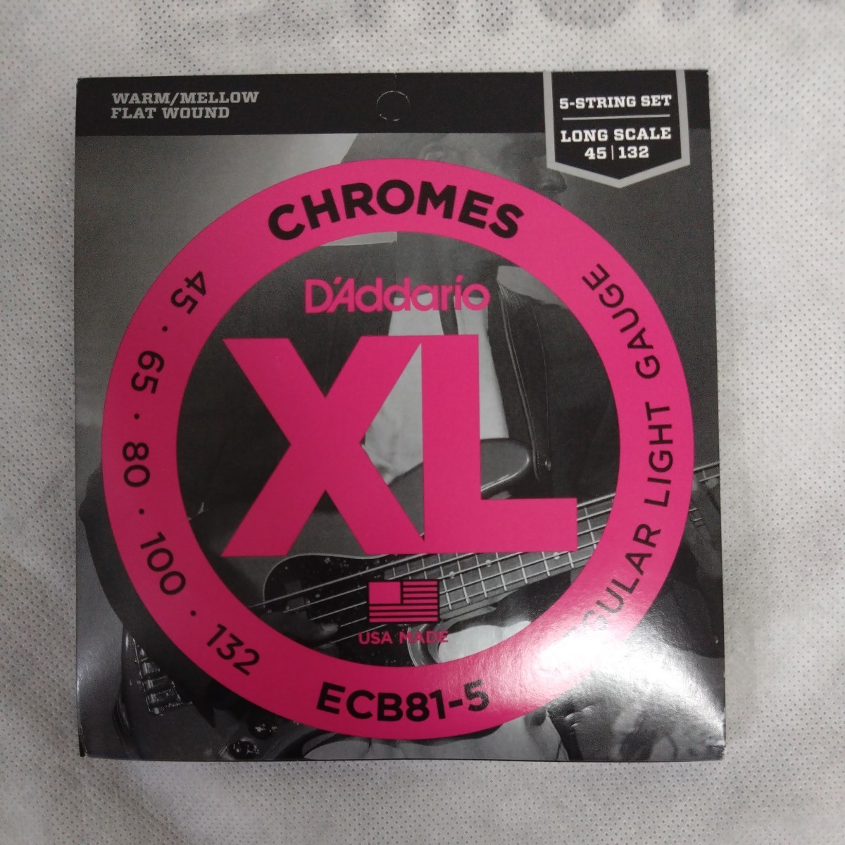 D'Addario ダダリオ ベース弦　CHROMES　ECB81-5　フラット弦　未使用品　オマケのHi-C付_画像3