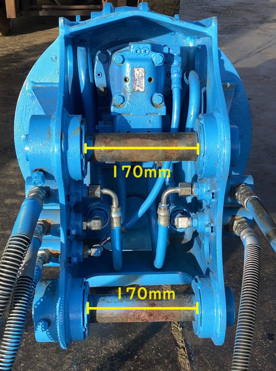 『24036』回転式油圧ハサミ ピン径45mm アーム幅170mm コマツ クボタ 日立 CAT コベルコ IHI ヤンマー 住友 古河 竹内 北越 茨城県_画像2