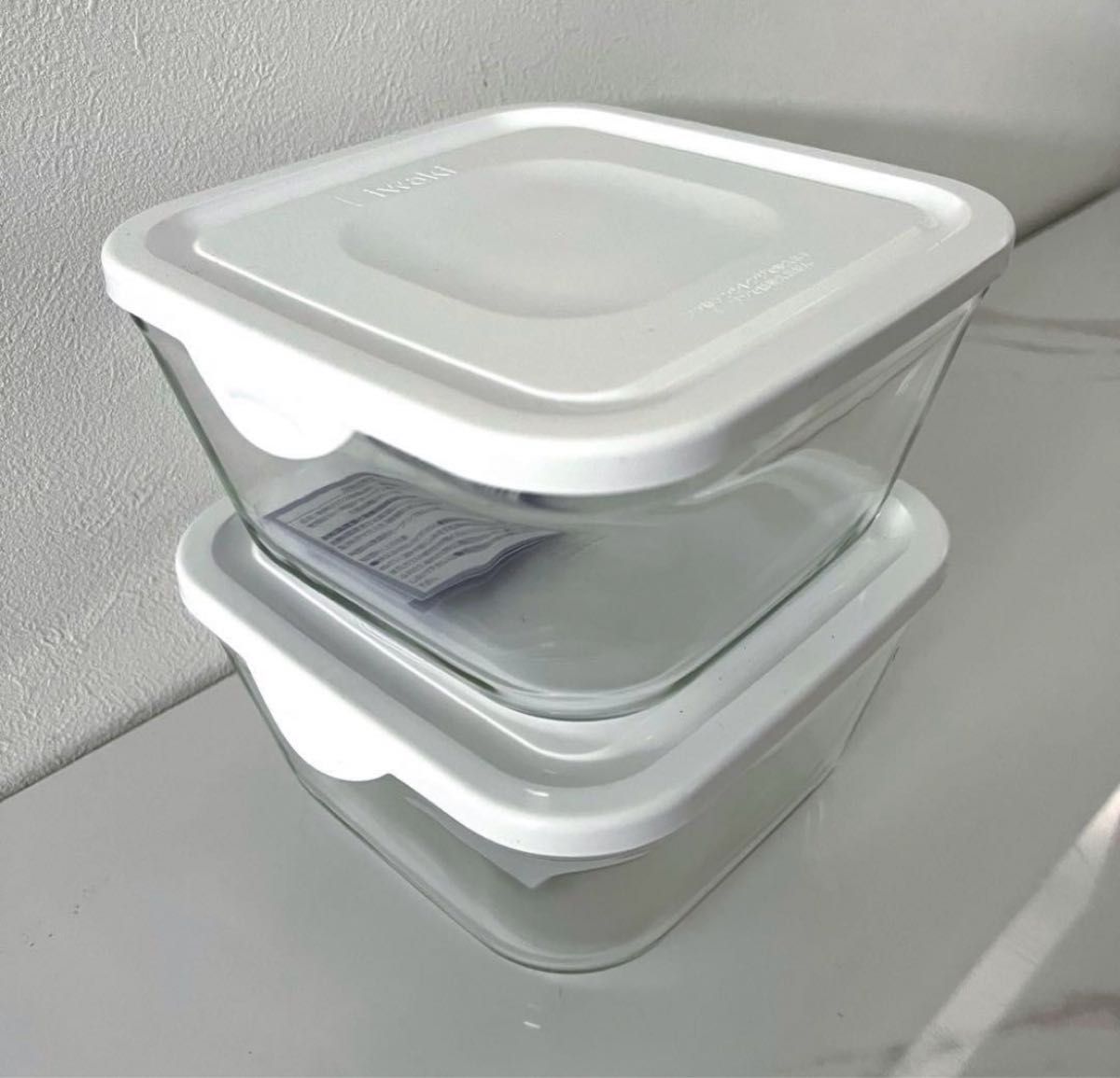 【新品】iwaki 耐熱ガラス保存容器 深型1L 2個セット ホワイト