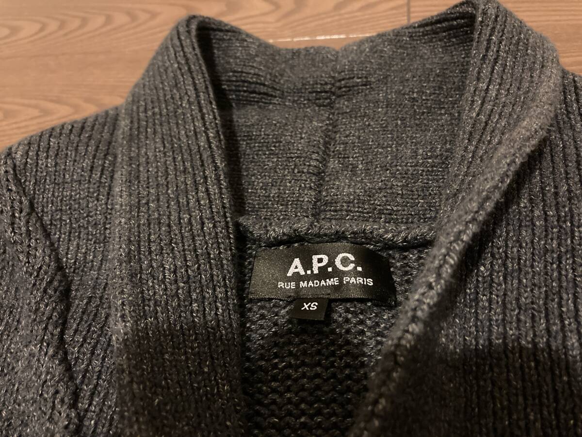 【A.P.C.】アーペーセー ショールカラー　ニット　カーディガン　XS S APC_画像3