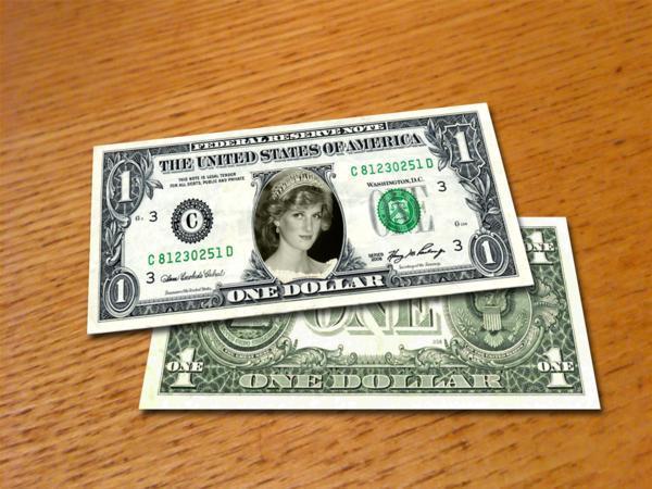 追悼【ダイアナ妃/Princess Diana】本物米国公認1ドル札2_画像1