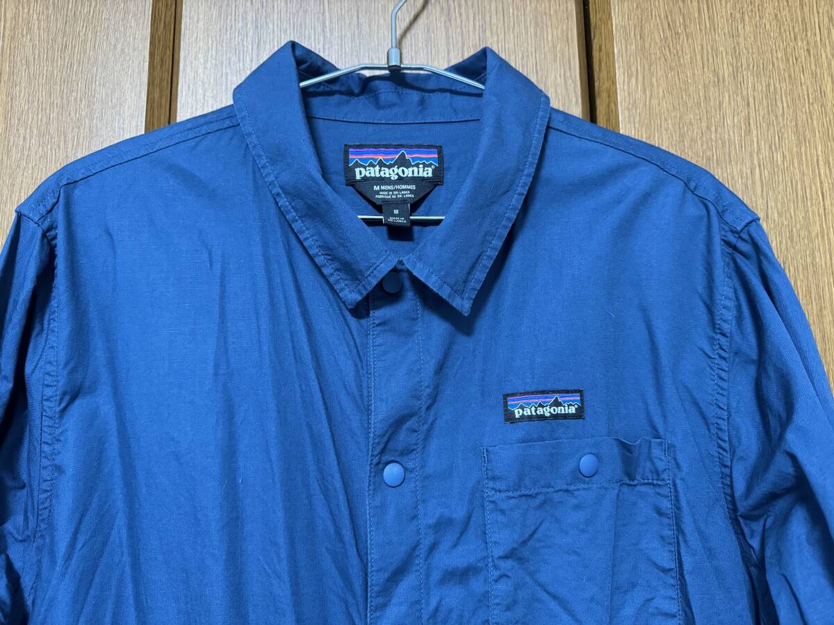 パタゴニア ライトウェイト オールウェア ヘンプ コーチズジャケット patagonia シャツ コーチ ジャケット コットン M ネイビー 紺の画像3