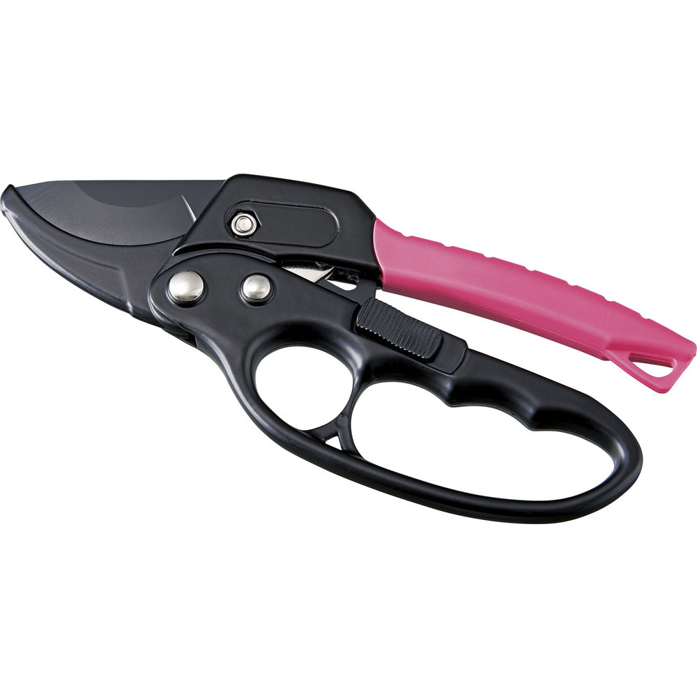 * black / pink *. rear ..kachikachi pruning scissors pruning scissors ratchet type pruning basami pruning scissors scissors 